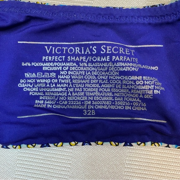 Victoria's Secret Blue Patterned Perfect Shape Bra Sz 32B Id# 36007582 - Picture 3 of 7